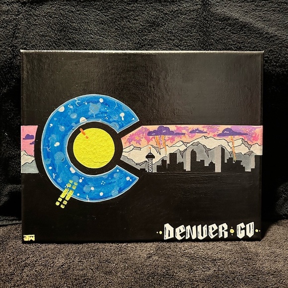 Original Art By Colorado Artist Acrylic Paint On Unframed Canvas 11 X 14 - Picture 3 of 9